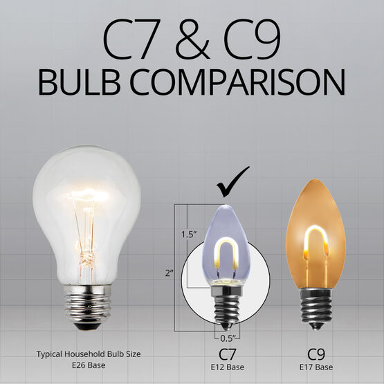 C7 Shatterproof FlexFilament Vintage LED Light Bulb, Cool White