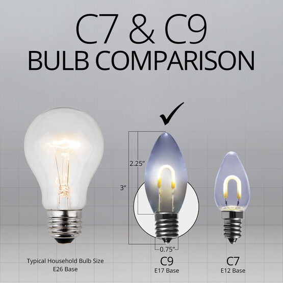 C9 Shatterproof FlexFilament Vintage LED Light Bulb, Cool White, E17 Base