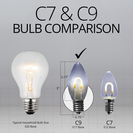 C9 FlexFilament TM Vintage LED Light Bulb, Cool White Transparent Acrylic