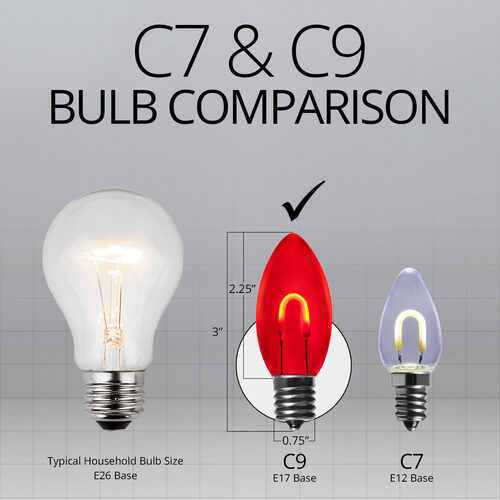 C9 Shatterproof FlexFilament Vintage LED Light Bulb, Red, E17 Base