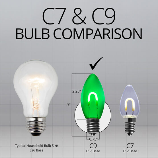 C9 FlexFilament TM Vintage LED Light Bulb, Green Transparent Glass