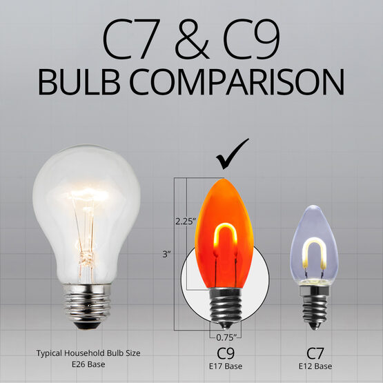 C9 Shatterproof FlexFilament Vintage LED Light Bulb, Amber / Orange