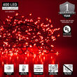 Red LED Outdoor Fairy String Lights, Silver Wire