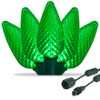 C9 Commercial LED String Lights, Green, Green Wire