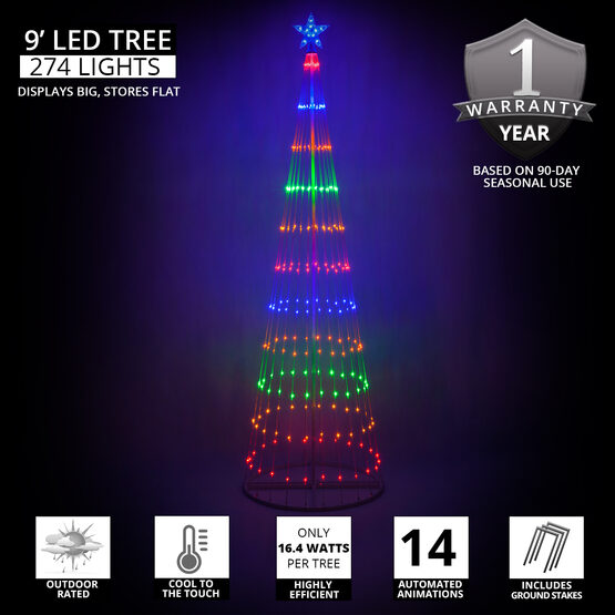 9' Multicolor LED Animated Outdoor Lightshow Tree 