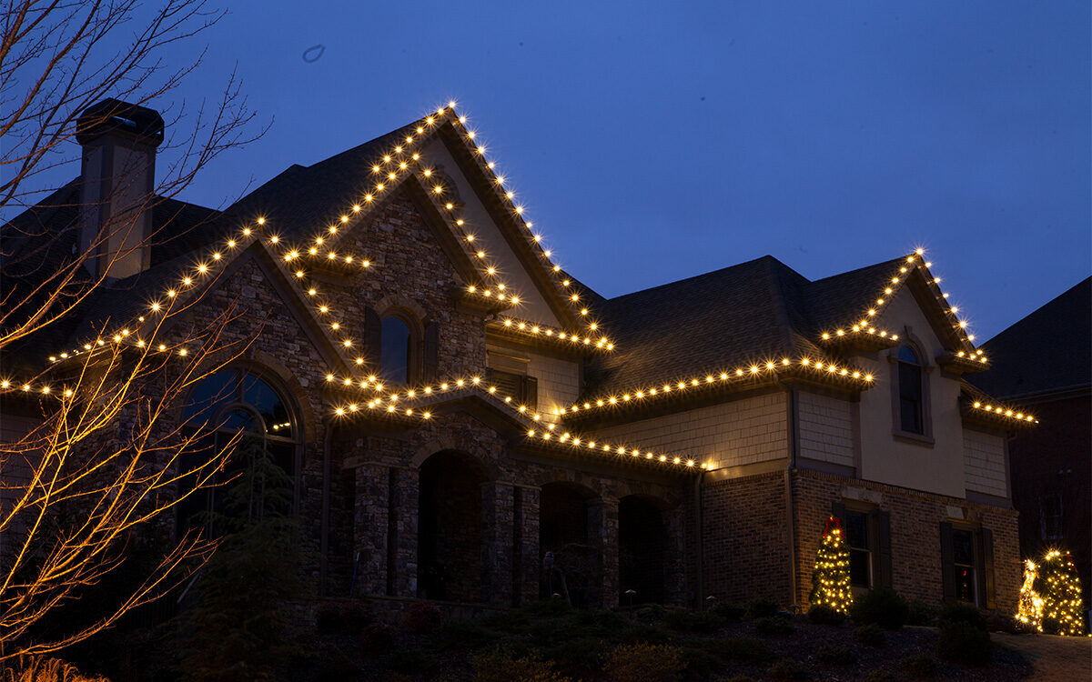 Outdoor christmas shop lights and decorations