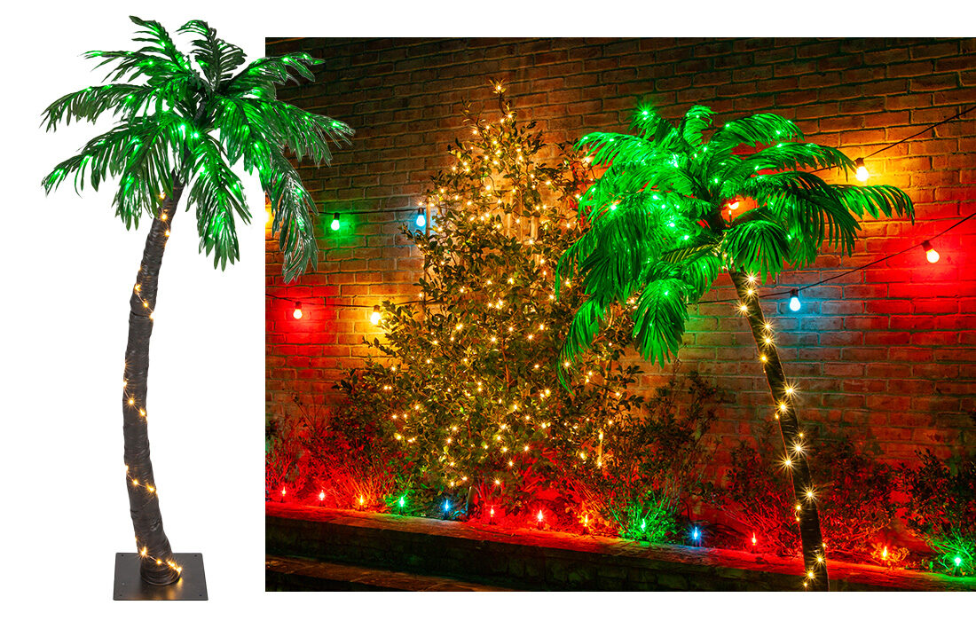 Curved LED Lighted Palm Tree