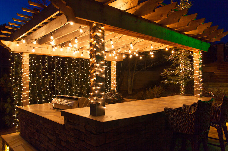 patio lights on deck pergola 7806