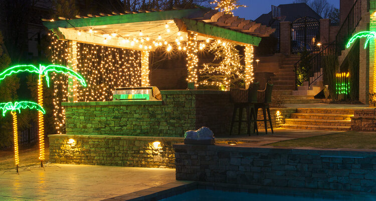 pergola party patio lights ideas - hang light strings and patio lights