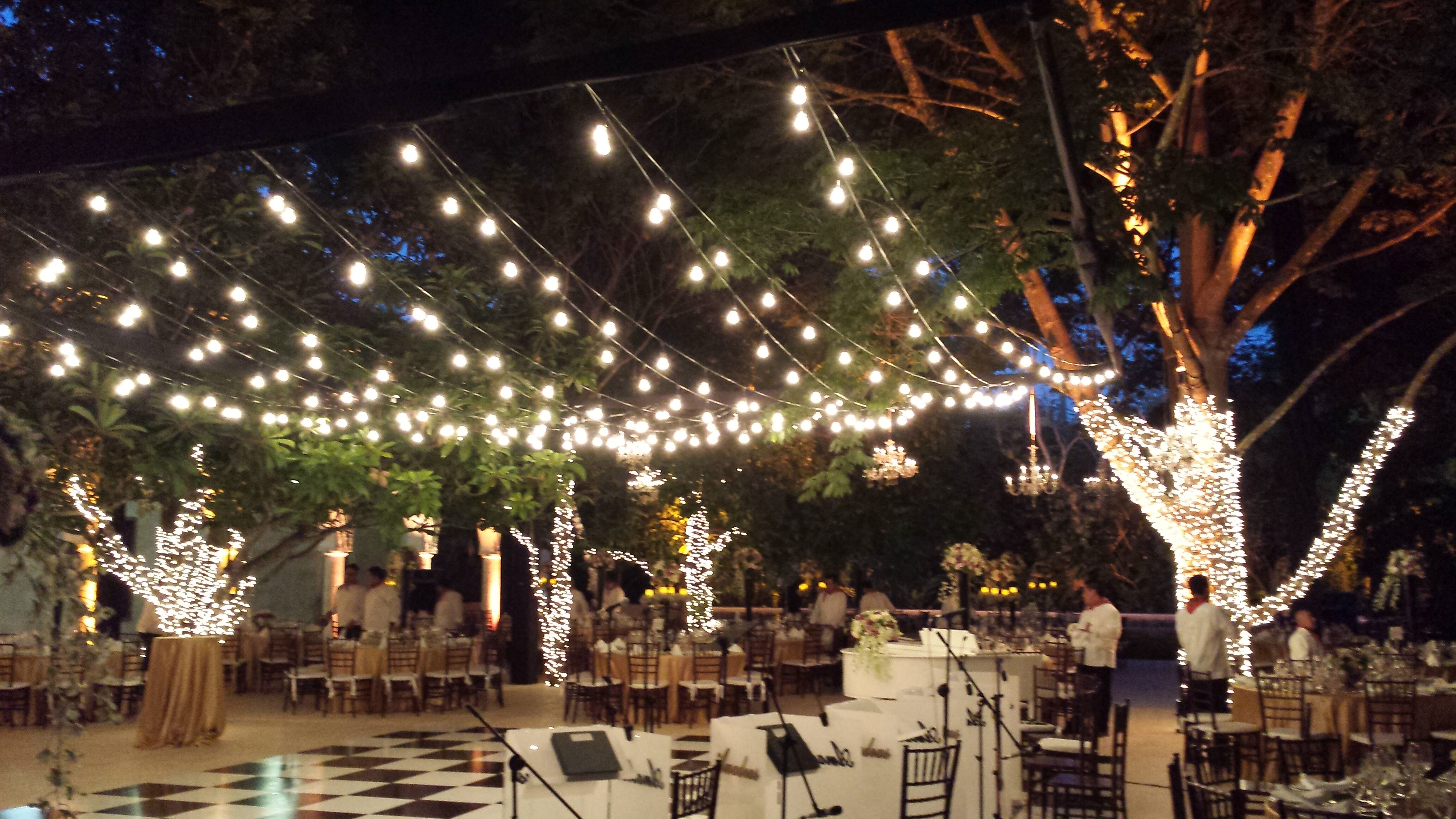 Hanging Patio String Lights A Pattern of Perfection Yard Envy