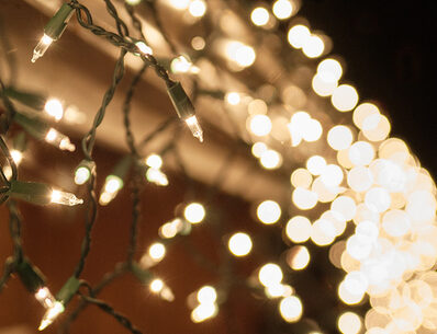 Create deck lighting with white icicle string lights.