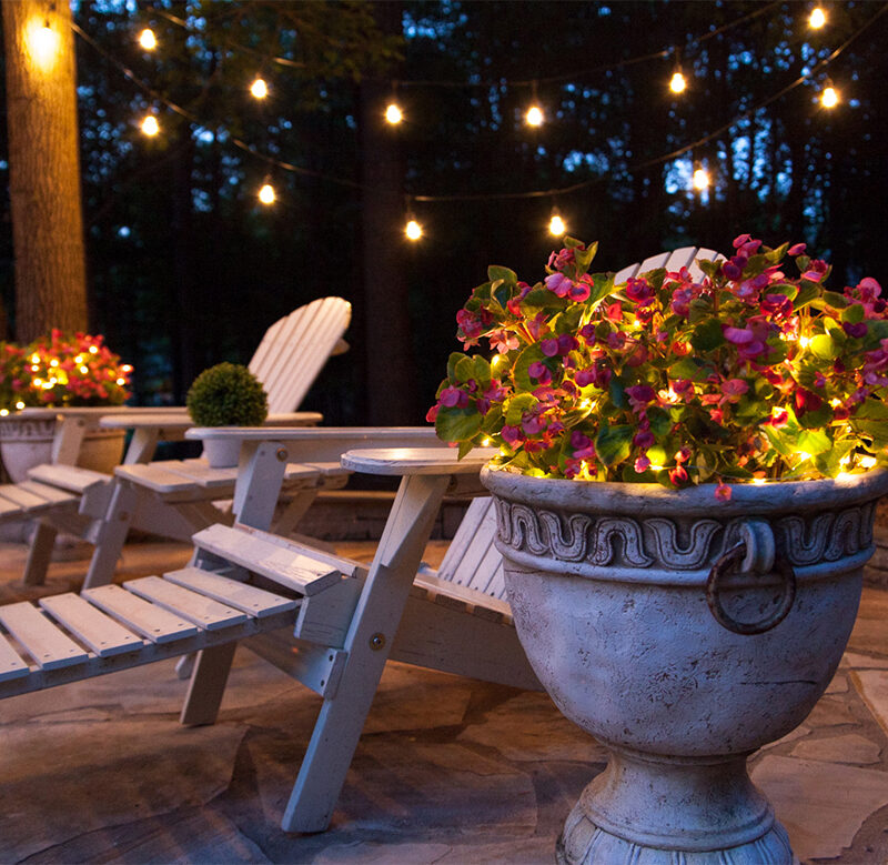 Backyard patio lights