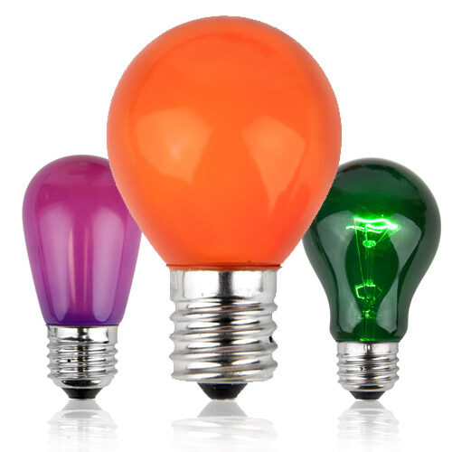 Green, Purple and Orange Halloween Light Bulbs